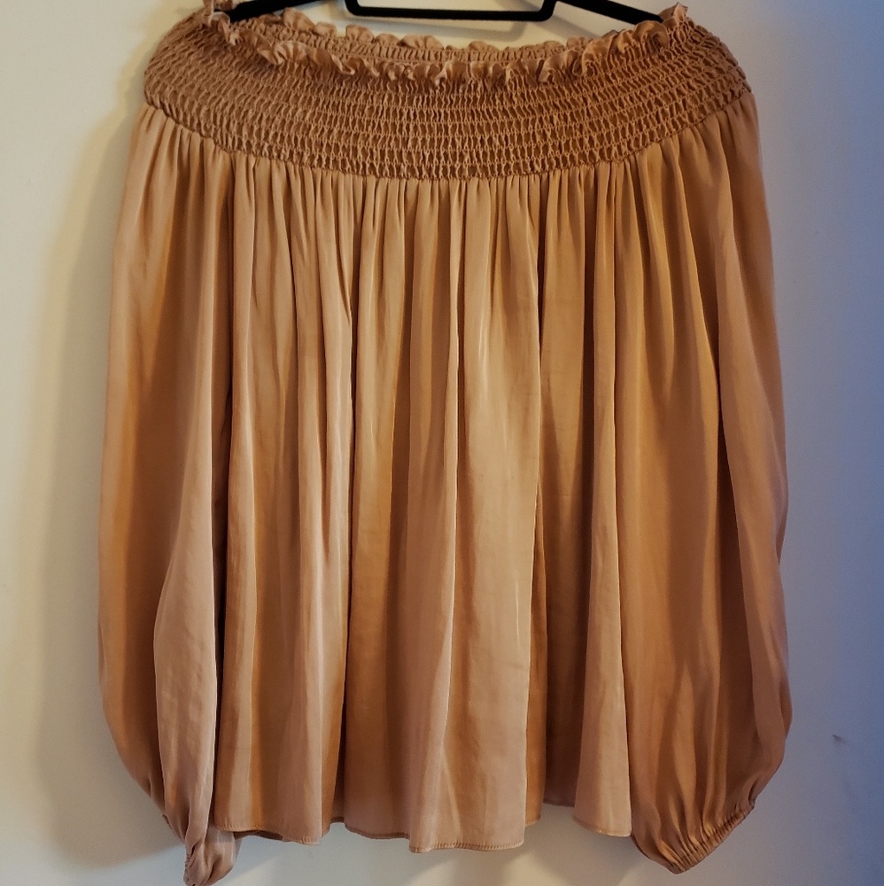Bcbg long sleeve peach blouse